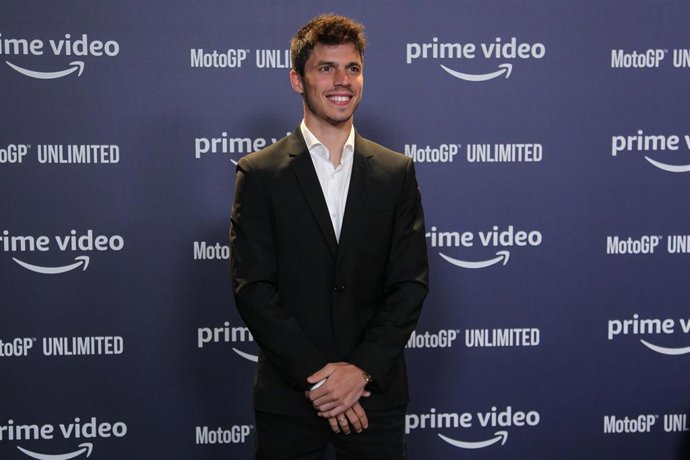 El piloto español Joan Mir durante la presentación en Madrid de la docuserie MotoGP Unlimited de Amazon Prime Video