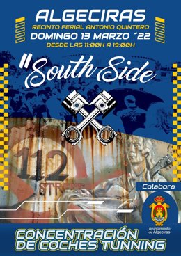 Cartel anunciador de la concentración de coches modificados en Algeciras.