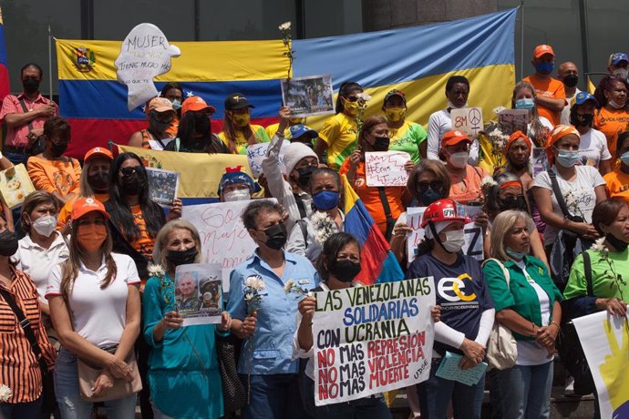 Manifestación de apoyo a Ucrania en Caracas, capital de Venezuela