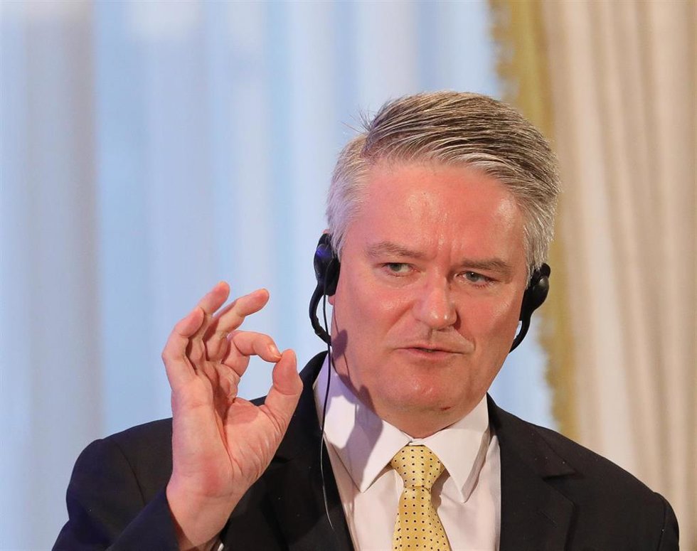 El secretario general de la OCDE, Mathias Cormann, interviene en un desayuno informativo de Fórum Europa, en el Hotel Mandarin Oriental Ritz, a 14 de marzo de 2022, en Madrid (España).