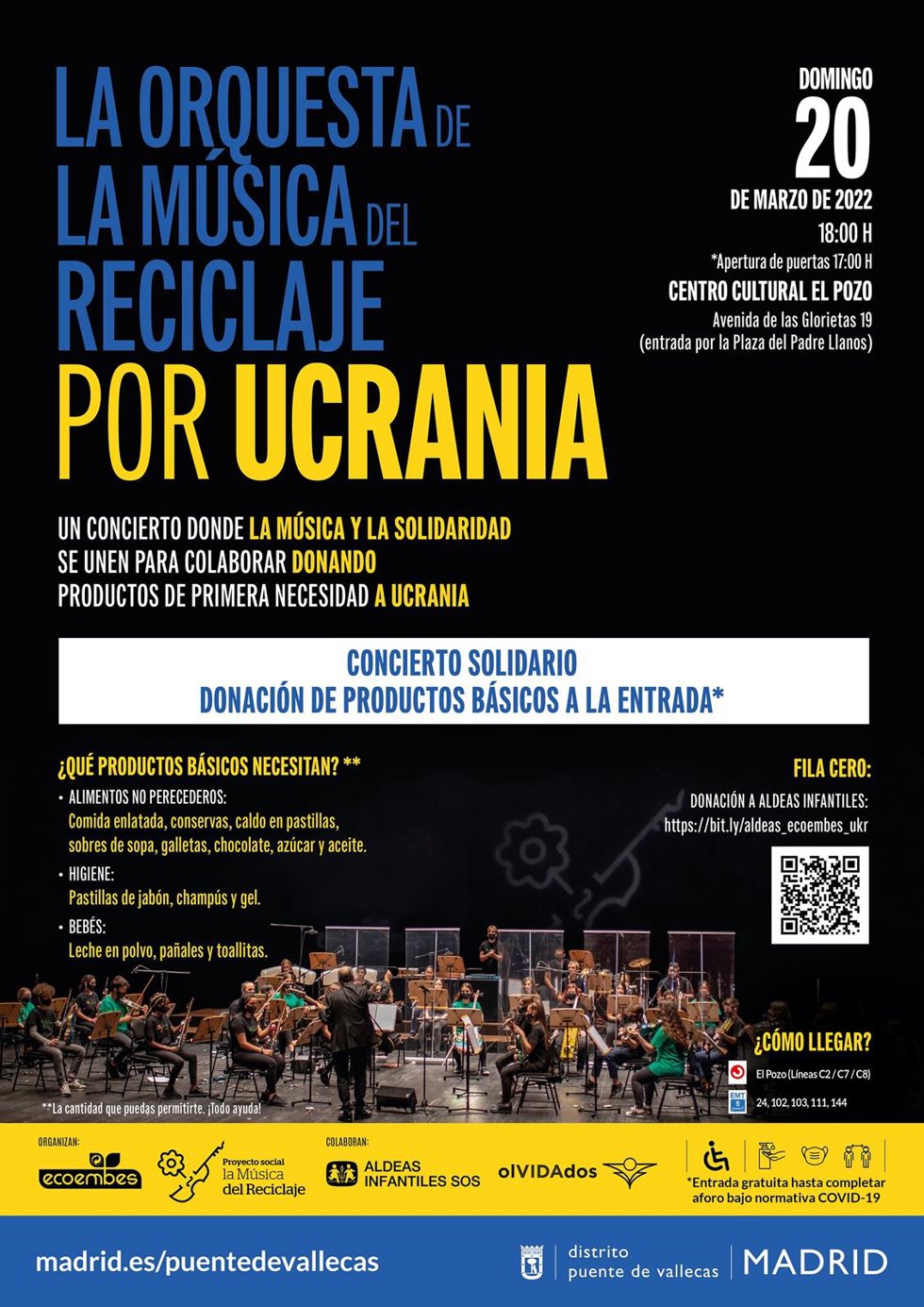 La orquesta 'La Música del Reciclaje'' ofrecerá el 20 de marzo un concierto en beneficio de los afectados por la guerra en Ucrania