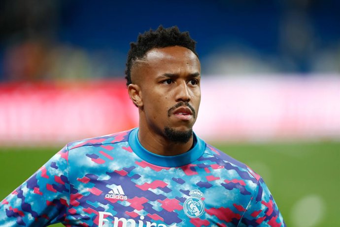 Eder Militao of Real Madrid looks on during the spanish league, La Liga Santander, football match played between Real Madrid and Real Sociedad at Santiago Bernabeu stadium on March 05, 2022, in Madrid, Spain.