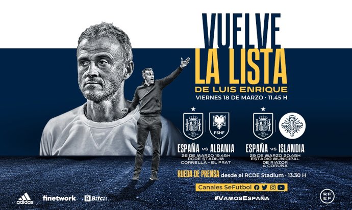 Luis Enrique da este viernes la lista para los encuentros en Barcelona y A Coruña.
