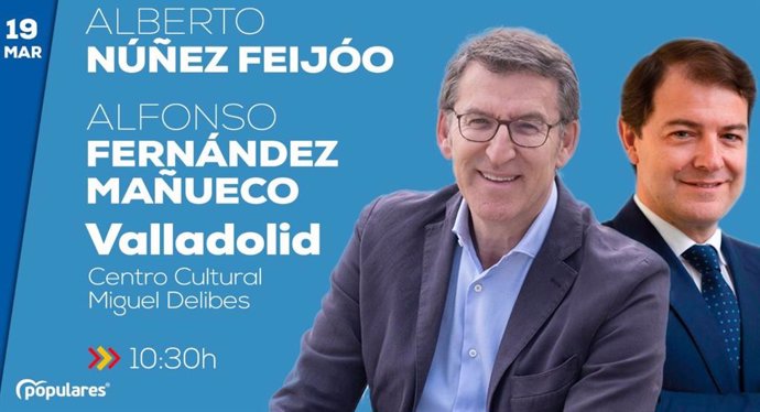 Anuncio de la visita de Feijóo a Valladolid.