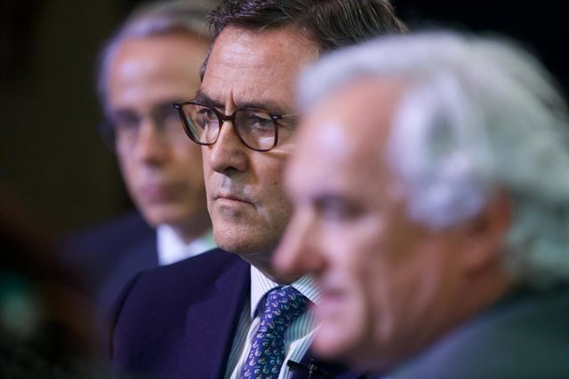 El presidente de la CEOE, Antonio Garamendi, durante el encuentro “Dos ciudades de vanguardia”