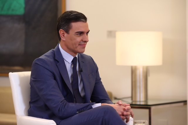 El presidente del  Gobierno, Pedro Sánchez, durante la entrevista en La Sexta