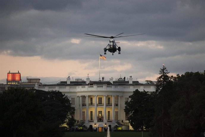 Archivo - Llegada del helicóptero con Donald Trump a la Casa Blanca