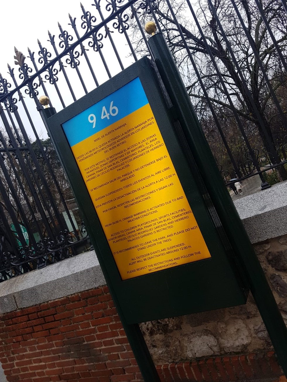 Nivel alerta naranja ante fenómenos meteorológicos adversos en el Retiro