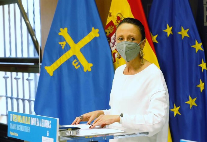 Melania Álvarez en rueda de prensa.