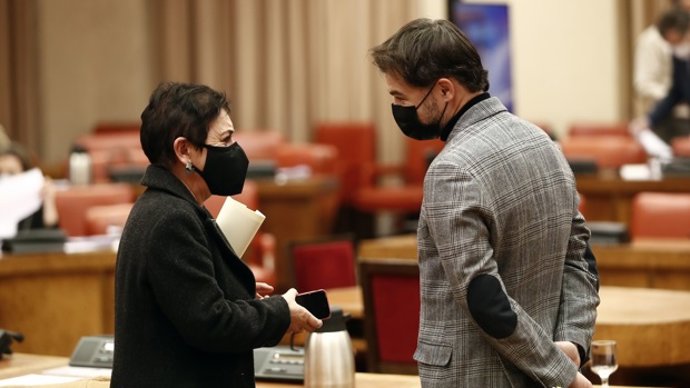 Archivo - Los portavoces parlamentarios de EH Bildu y ERC, Mertxe Aizpurua y Gabriel Rufián