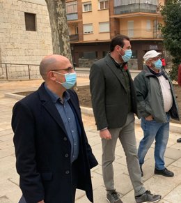 El alcalde de Valladolid y secretario general del PSOE provincial, Óscar Puente (en el centro).