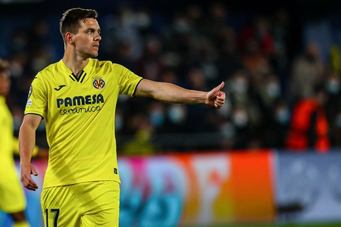 Giovani Lo Celso of Villarreal gestures during the UEFA Champions League, round of 16, football match played between Villarreal CF and Juventus De Turin at the Ceramica Stadium on February 22, 2022, in Castellon, Spain.