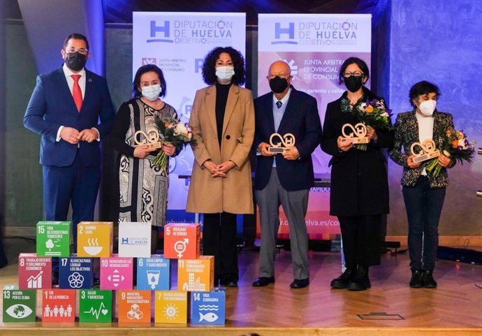 Premiados en la primera Gala de Reconocimientos de Consumo de la provincia de Huelva.