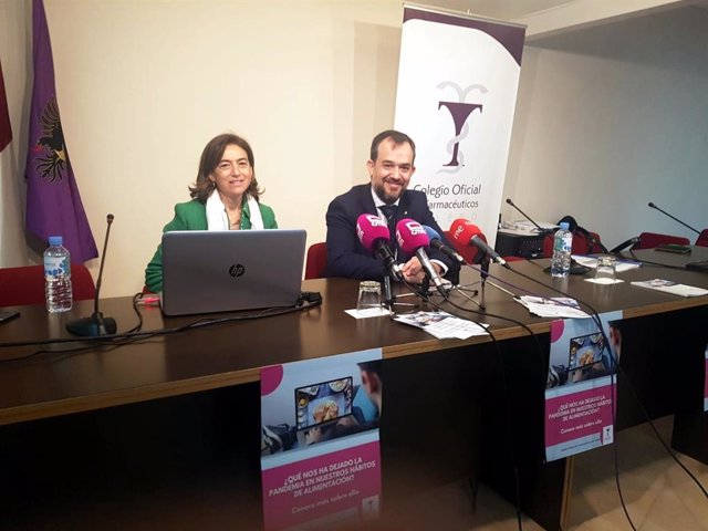 El presidente del Colegio de Enfermería de Toledo, Javier Jimeno, y la vocal de Salud Pública, María Risco, en la presentación del informe.