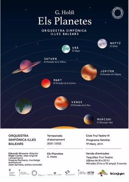 Cartel del espectáculo en el que la Sinfónica interpretará 'Los Planetas'.