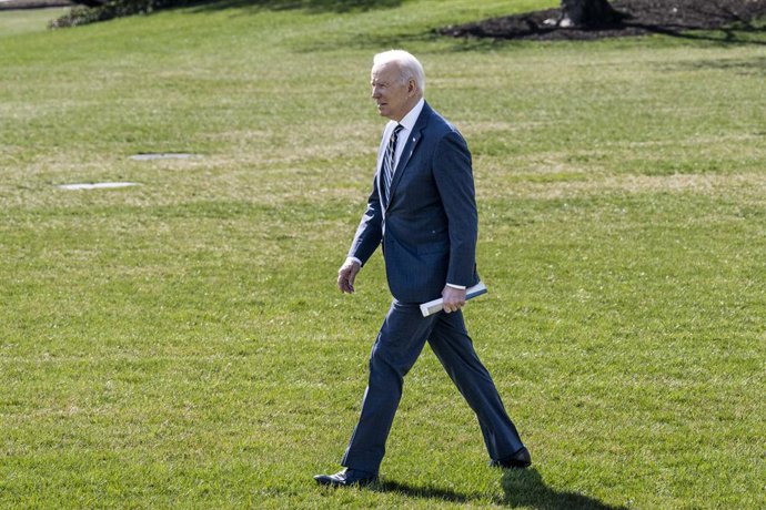 11 March 2022, US, Washington: US President Joe Biden leaves the White House heading to the House Democratic Caucus Issues Conference in Philadelphia. Photo: Michael Brochstein/ZUMA Press Wire/dpa