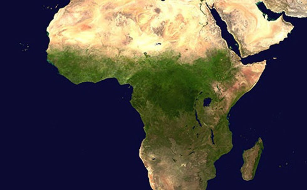 Imagen satélite de África central