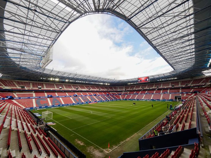 Archivo - Panoramic view el Sadar, before the spanish league, LaLiga, football match played between CA Osasuna v  Granada CF at El Sadar Stadium on january 24, 2021 in Pamplona, Navarra, Spain.