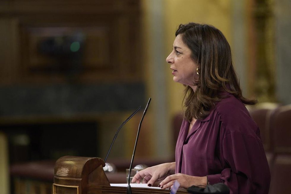La diputada del PP, Tristana Moraleja, interviene en un pleno en el Congreso 
