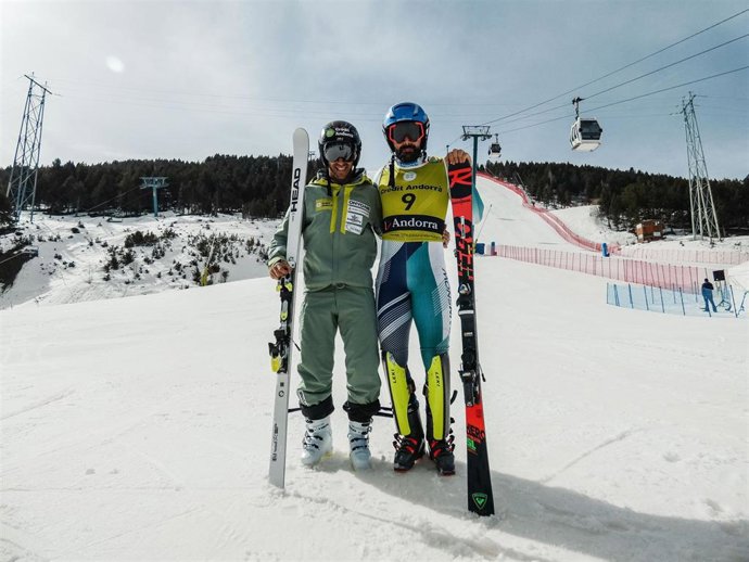 Joan Verdú y Quim Salarich en las Finales de la Copa de Europa de 2022 en la estación andorrana de Grandvalira.