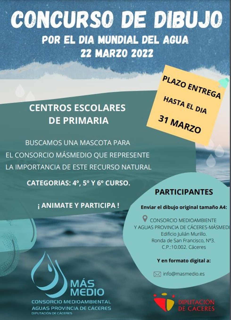 El Consorcio MásMedio de la Diputación de Cáceres lanza un concurso de dibujo entre escolares para encontrar su mascota