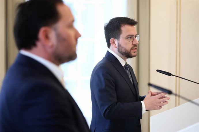 El presidente de la Generalitat, Pere Aragons, en una comparecencia durante su viaje en Alemania.
