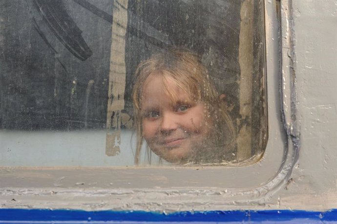 Una niña ucraniana en Leópolis. 