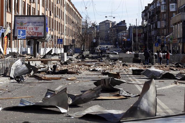 La capital de Ucrania, Kiev, tras un ataque ruso