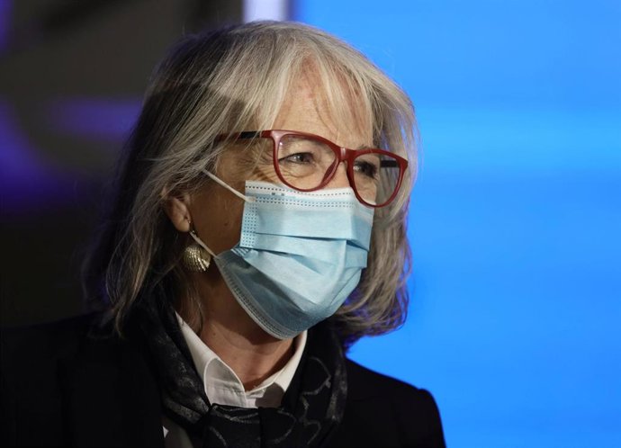 Archivo - La presidenta de la Agencia EFE, Gabriela Cañas, en un desayuno informativo del Foro de la Nueva Comunicación, en el Casino Gran Círculo, a 12 de enero de 2022, en Madrid, (España). 