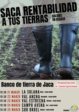 Cartel del Banco de Tierras del Ayuntamiento de Jaca