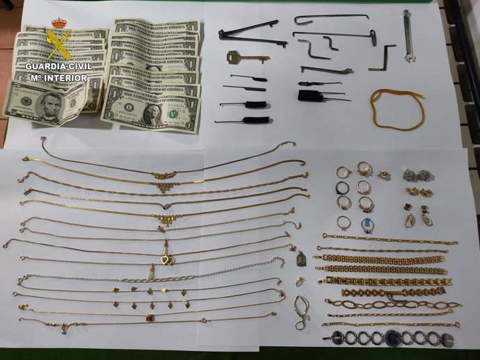 Efectos recuperados de los robos.