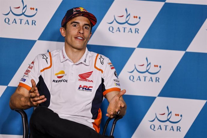 Marc Márquez durante la rueda de prensa del Gran Premio de Catar de 2022