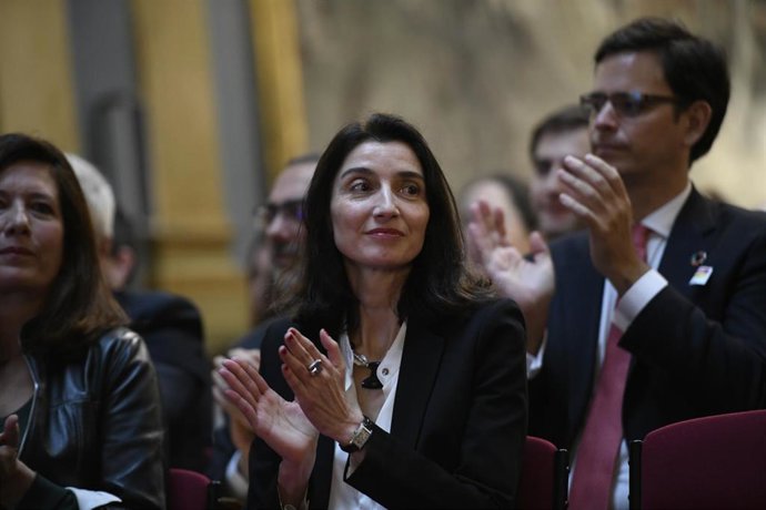 Archivo - La presidenta del Senado, Pilar Llop, en el acto de presentación de la campaña "Por todo lo que hay detrás" para la difusión del canal prioritario para la retirada de contenidos sensibles, y entrega de los premios Protección de Datos 2019, org