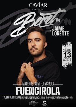 Cartel de Beret en Marenostrum Fuengirola