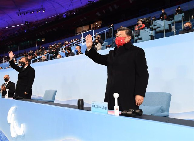 Xi Jinping, presidente de China, en la ceremonia de clausura de los Juegos Paralímpicos de Invierno