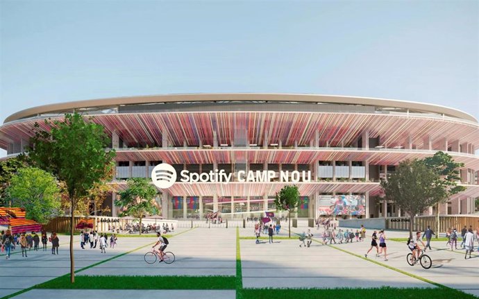 Recreación del Spotify Camp Nou, denominación del estadio a partir del próximo mes de julio.