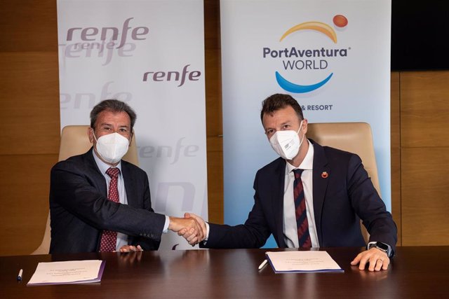 Francisco Arteaga y David García han firmado un acuerdo para  Renfe  y PortAventura World para los próximos años