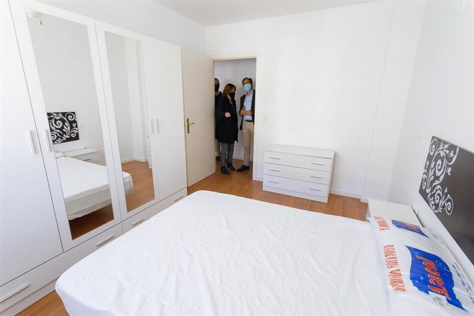 Dormitorio de una vivienda del Ayuntamiento para acoger familias