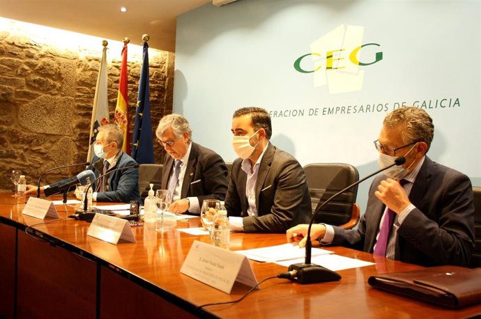 Rueda de prensa de la Confederación de Empresarios de Galicia (CEG) sobre el impacto de la guerra en Ucrania en la economía gallega