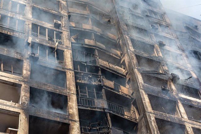 Edificio destruido por los ataques en Kiev