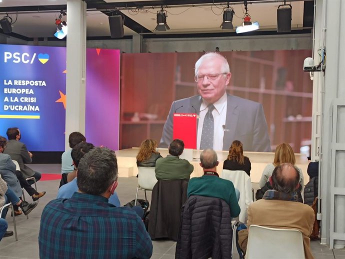Intervenció gravada de l'alt representant de la UE, Josep Borrell, en un acte del PSC sobre Ucrana