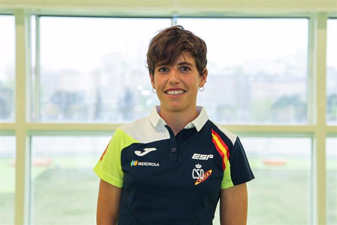 La atleta española Marta Pérez, durante la presentación del equipo español que disputará el Mundial de atletismo en pista cubierta de Belgrado (Serbia).
