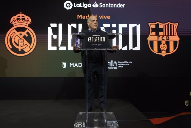 Javier Tebas, presidente de LaLiga, presenta El Clásico de este domingo