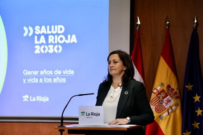 La presidenta del Gobierno de La Rioja, Concha Andreu, en la presentación del Borrador del IV Plan de Salud