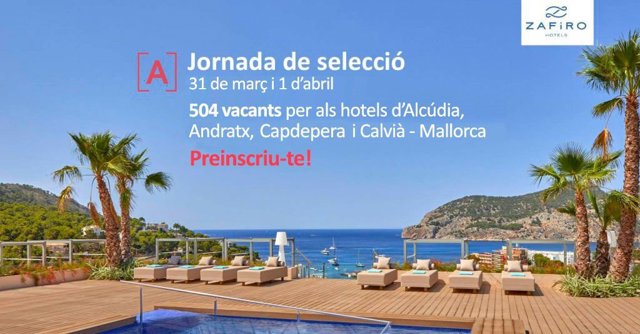 Imagen de la jornada de selección organizada por PalmaActiva para Zafiro Hotels