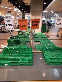 Desabastecimiento en supermercado asturiano durante el paro del sector del transporte