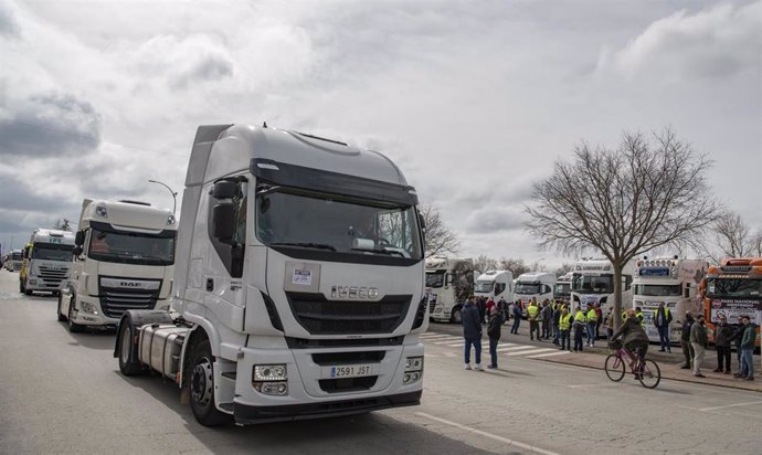 Manifestación de camiones en Ciudad Real