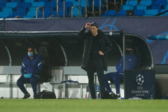 Archivo - Thomas Tuchel, head coach of Chelsea, gestures during the UEFA Champions League, Semifinals Leg Two, football match played between Real Madrid and Chelsea FC at Alfredo Di Stefano stadium on April 27, 2021, in Valdebebas, Madrid, Spain.