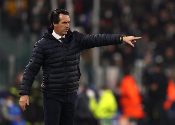 16 March 2022, Italy, Turin: Villarreal Head coach Unai Emery gestures on the touchline during the UEFA Champions League Round of 16 Second Leg soccer match between Juventus FC and Villareal CF at Allianz Stadium. Photo: Jonathan Moscrop/CSM via ZUMA Pr