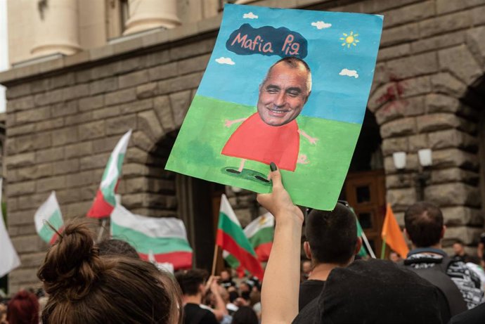 Protestas en Sofía contra el exprimer ministro búlgaro Boyko Borisov.